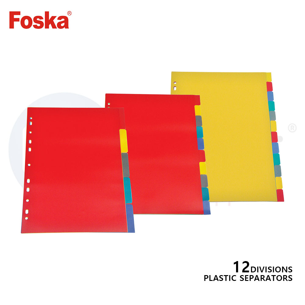 Foska Colored Plastic Seperators 12 Divisions