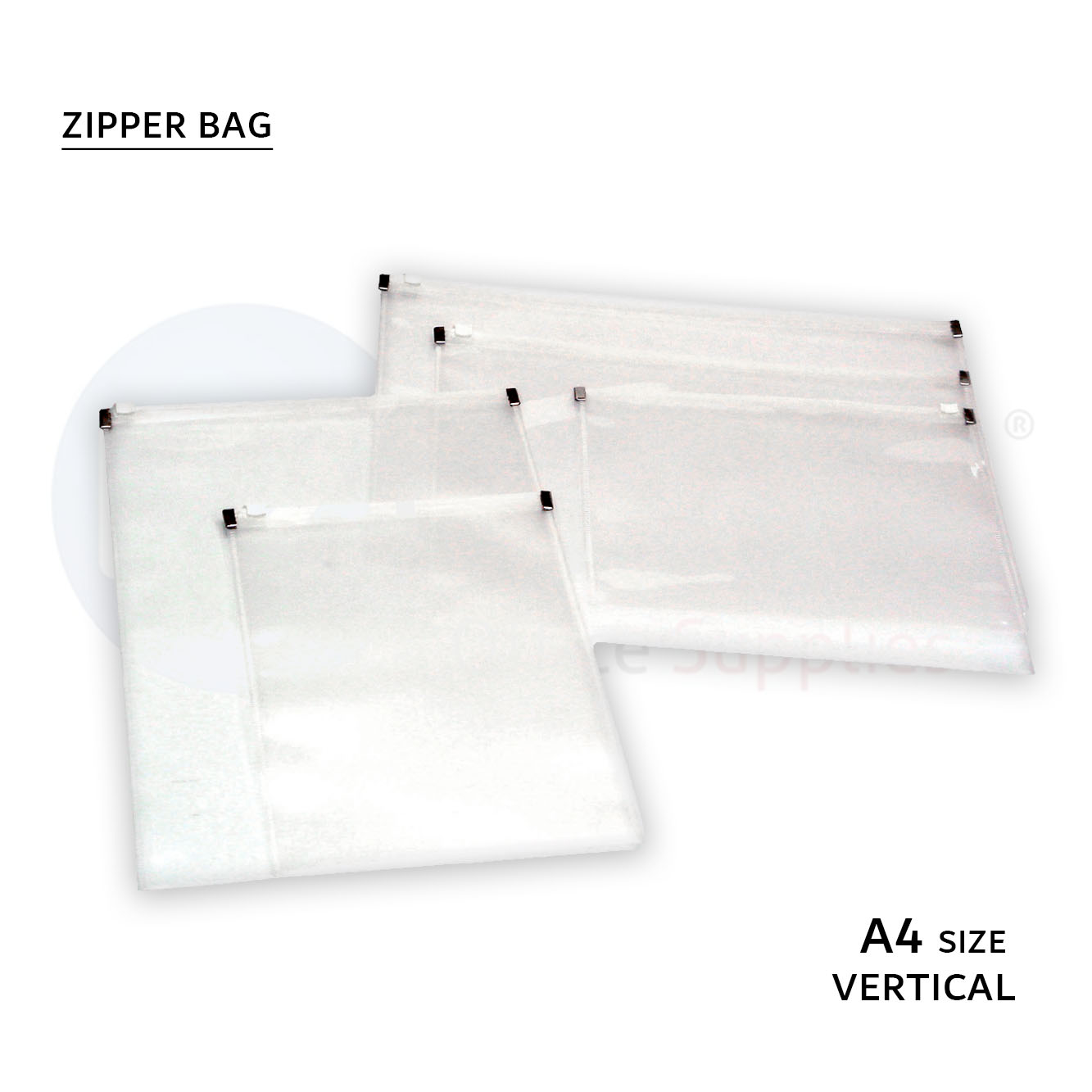 Zipper bag,verztical, A4 size