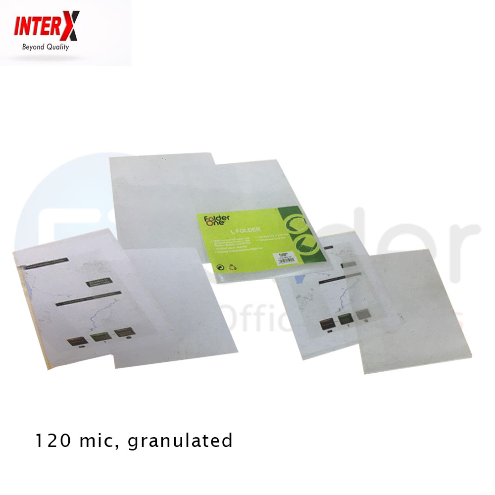 InterX sheet protector, Granulated,  120mic Pack/10