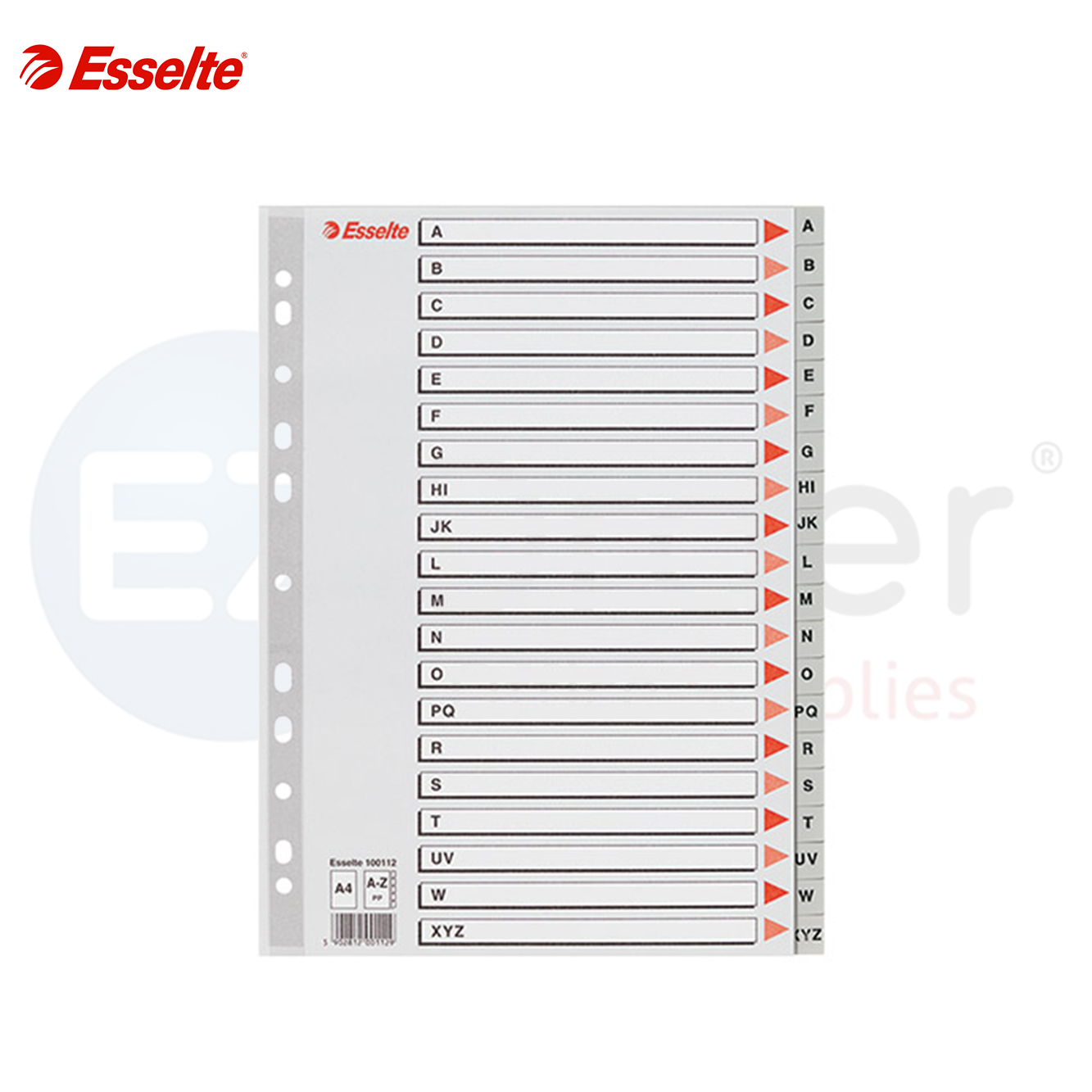 Esselte A-Z plastic dividers grey