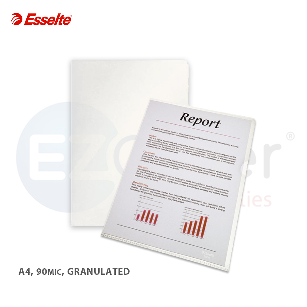 +Esselte sheet prot.90 micron granulated