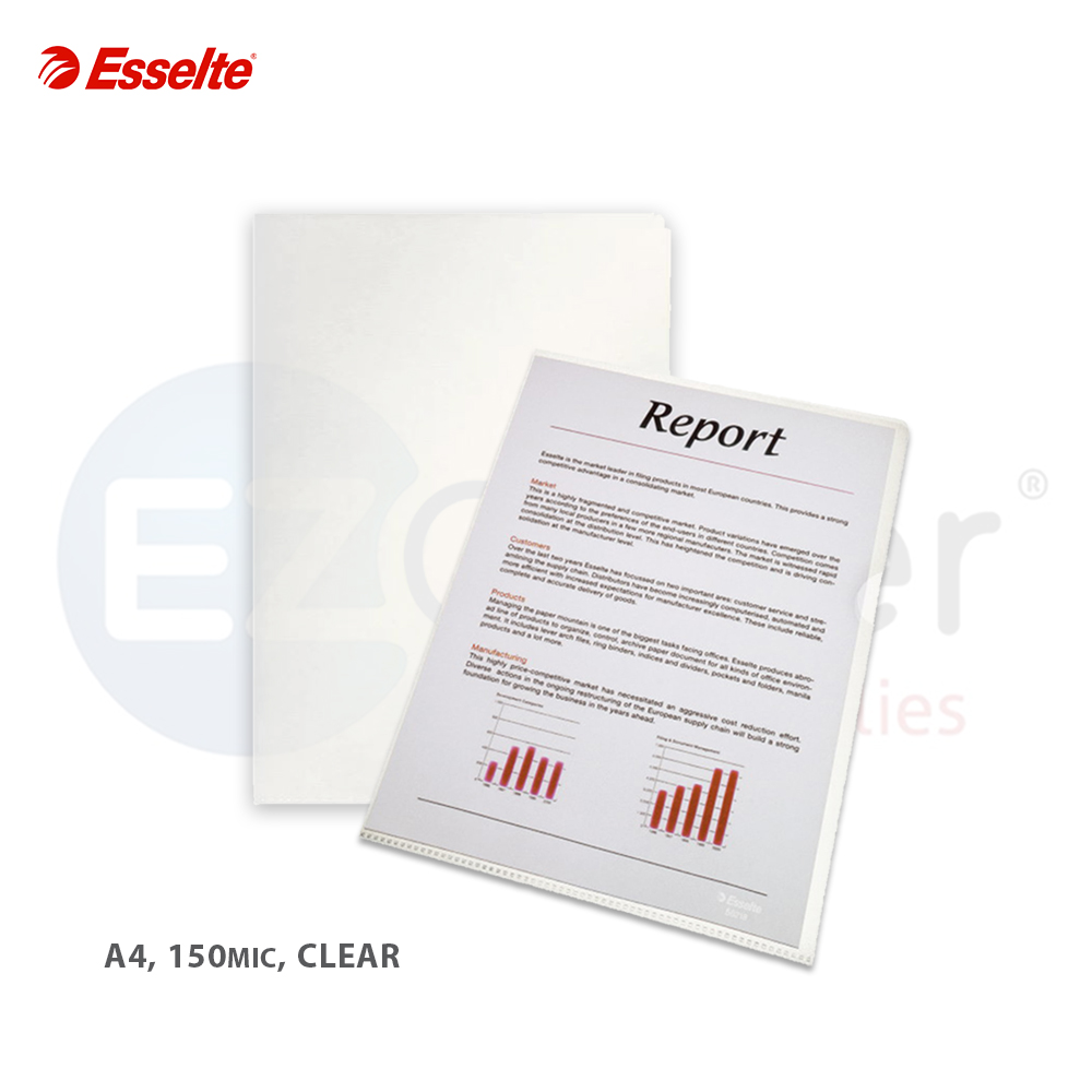 +Esselte sheet prot.150 micron clear