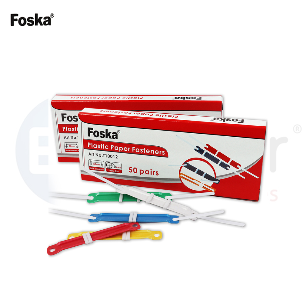 +FOSKA colored plastic fastners ,box of 50