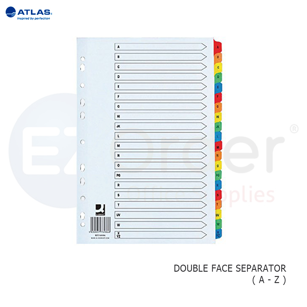 Atlas cardboard separators colored A-Z div