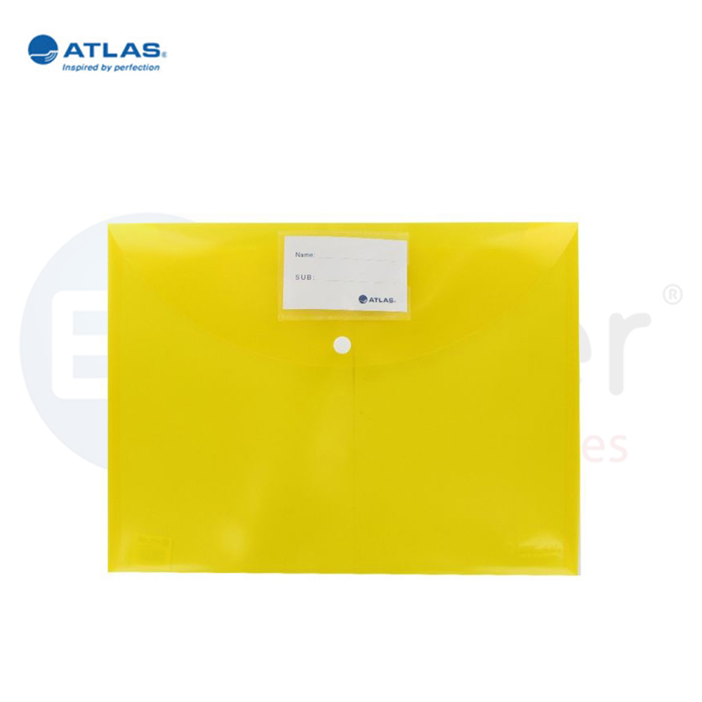 ATLAS  A4 envelope bag W/button & label window