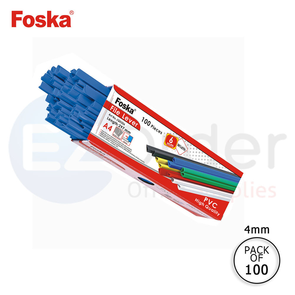 FOSKA Slidebinders 4mm A4 size (Pack of100),black