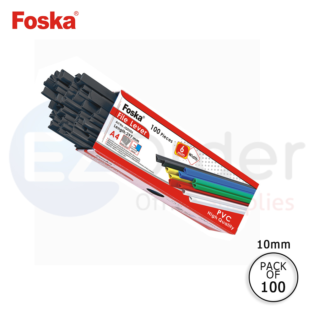 FOSKA Slidebinders 10mm A4 size (Pack of100),black