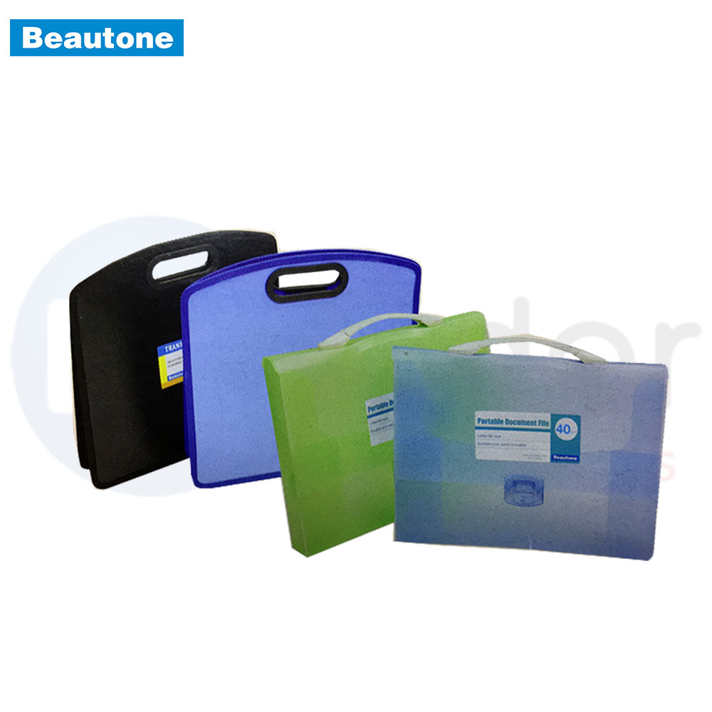 BEAUTONE  F/C document file w/handle transluscent color