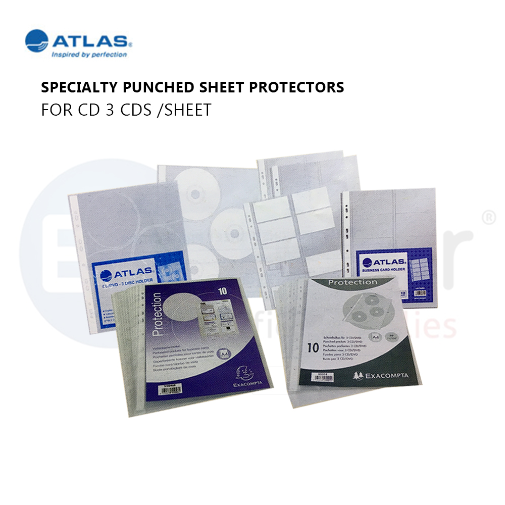 ATLAS sheet protector for CD (3CD/SHEET) PACK/12