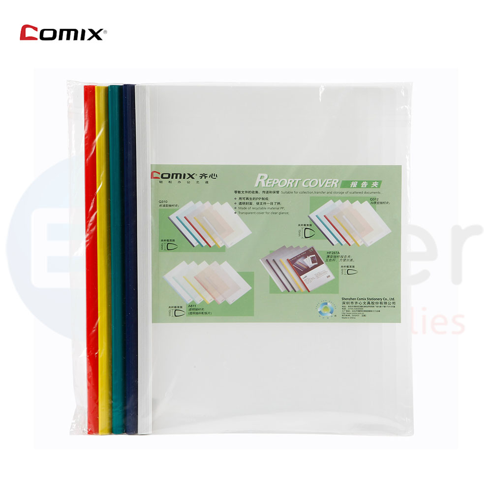 COMIX Slide bar folder ,3cm thickness pack/5 assorted colors
