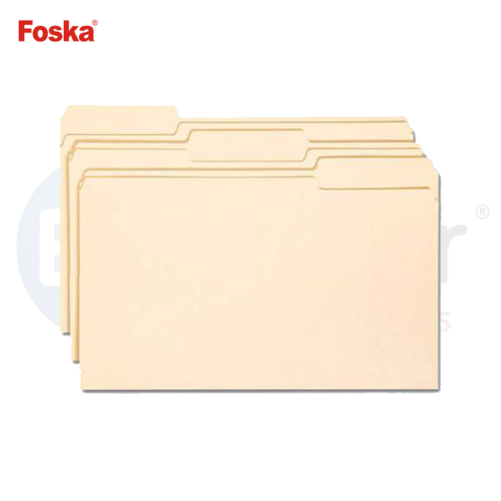 FOSKA Manila file folders,A4 1/5 cut (100/box)