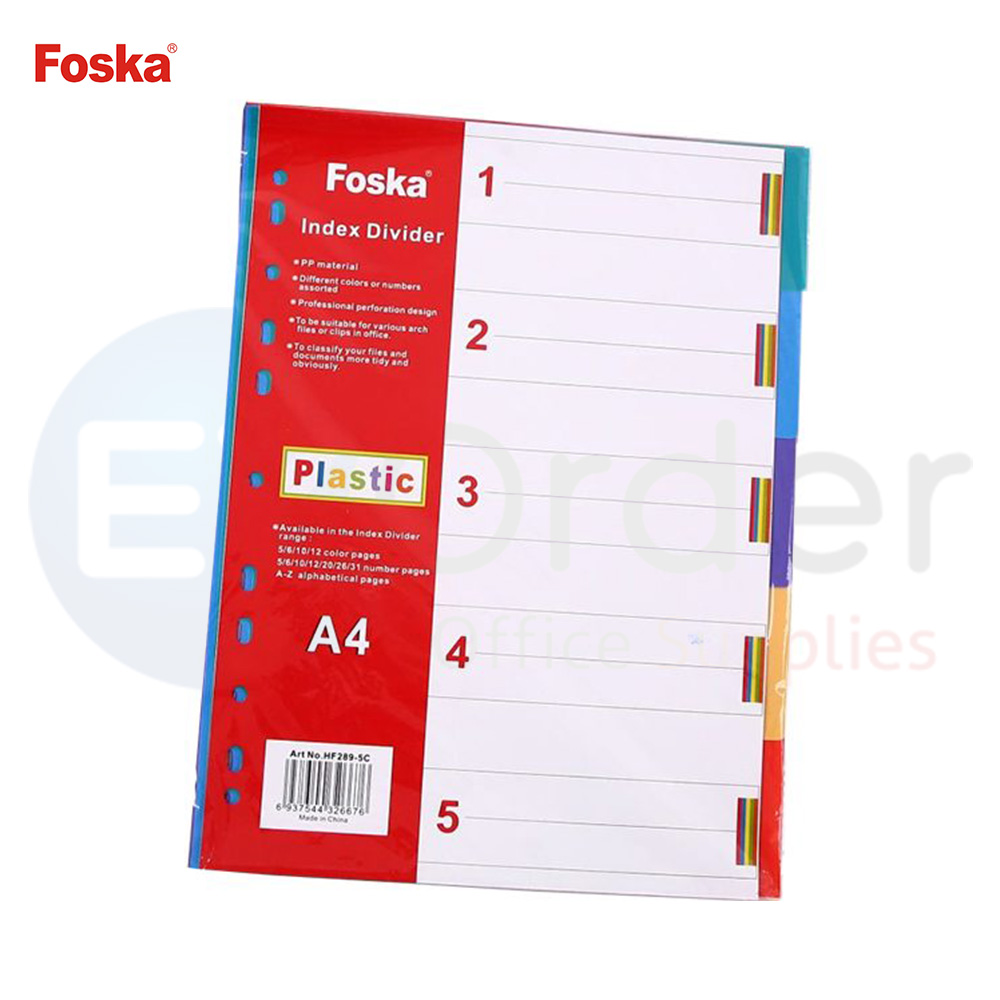 FOSKA Separators, colored, cardboard, 5 div.
