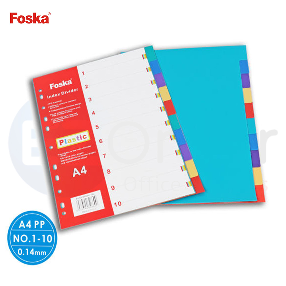 FOSKA Separators, colored, cardboard,10 div.