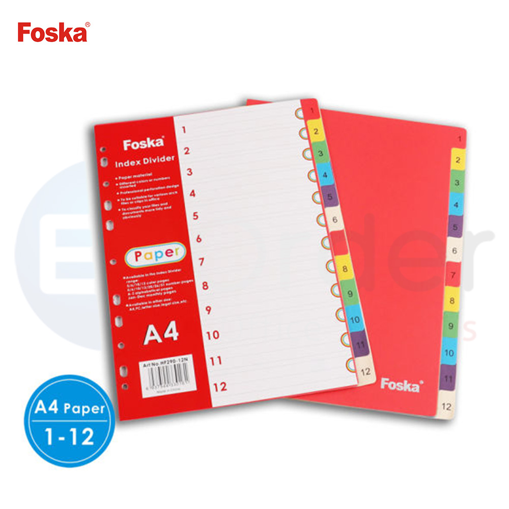 FOSKA Separators, colored, cardboard,12 div.
