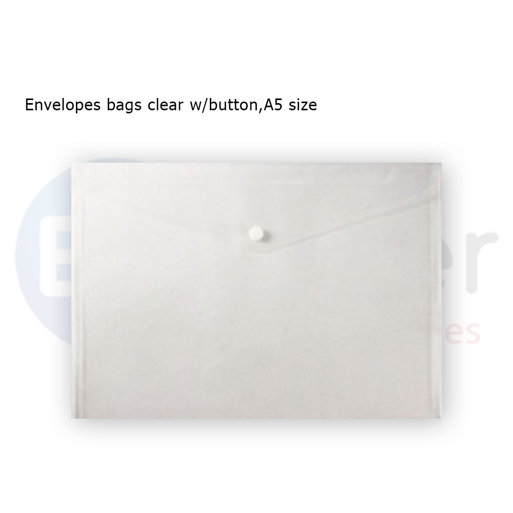 Envelopes bags clear w/button,A5 size