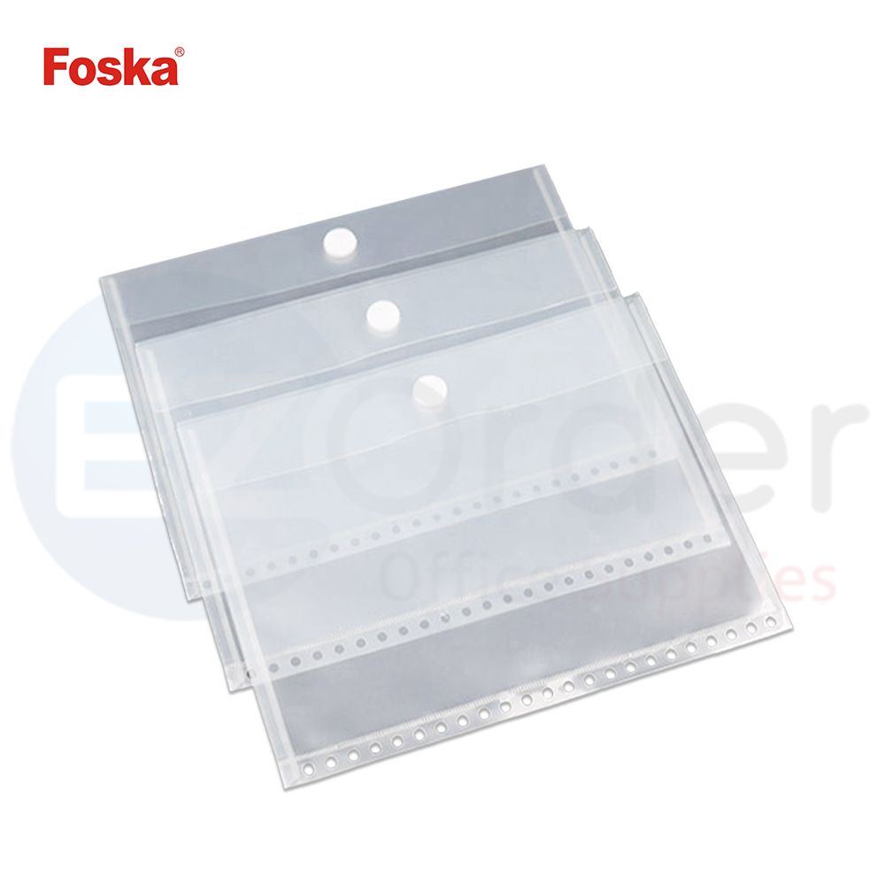 FOSKA Envelopes bags clear w/button, F/C size