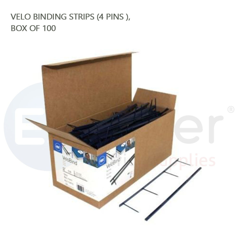 Velo Binding strips(4 pins ), box of 100