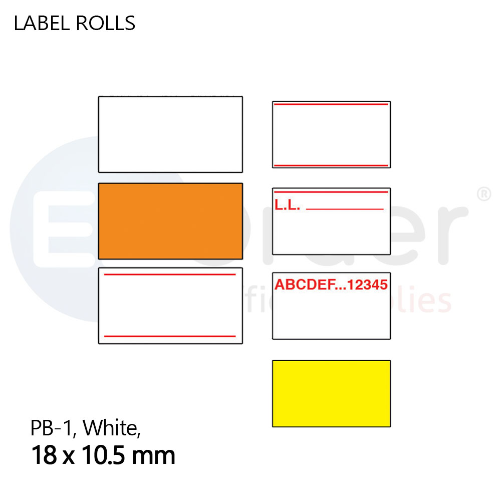 +Currency label roll, 18x10.5mm,(10/pack) for PB-1