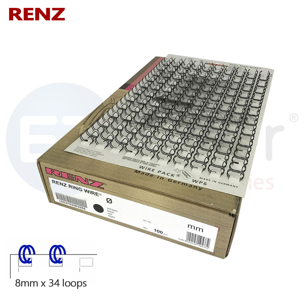 Renz Metal binding wires 8mm, 100/Box,34 loops