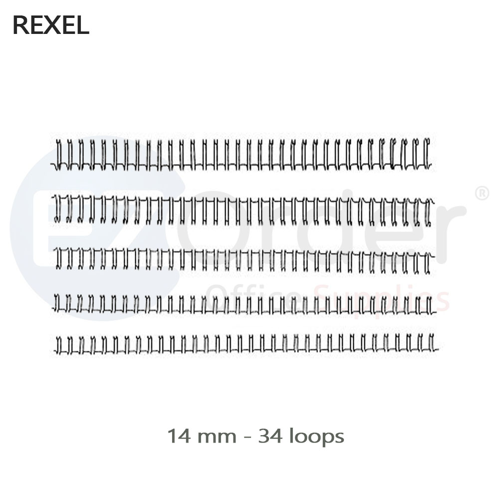 # REXEL, Metal binding wires 14mm,34 loops BOX/100