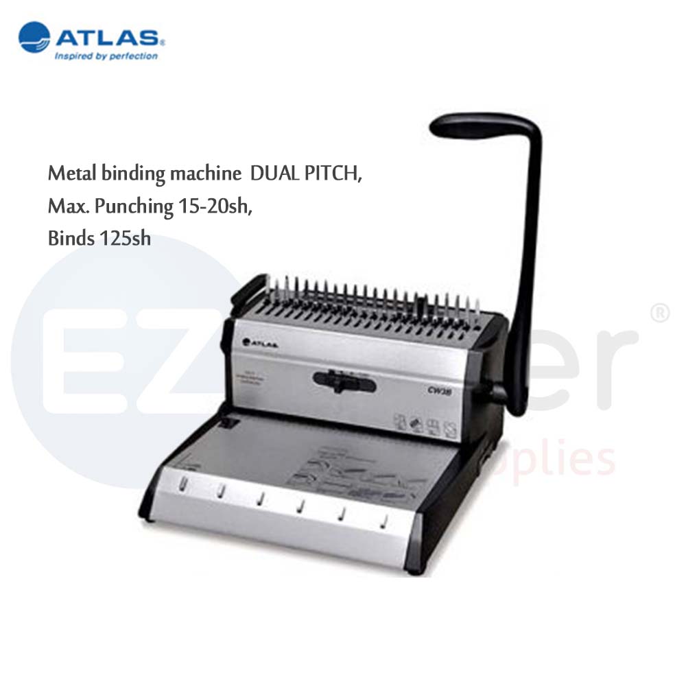 ATLAS W32B Metal binding machine  DUAL PITCH,Max. Punching 15-20sh, Binds 125sh