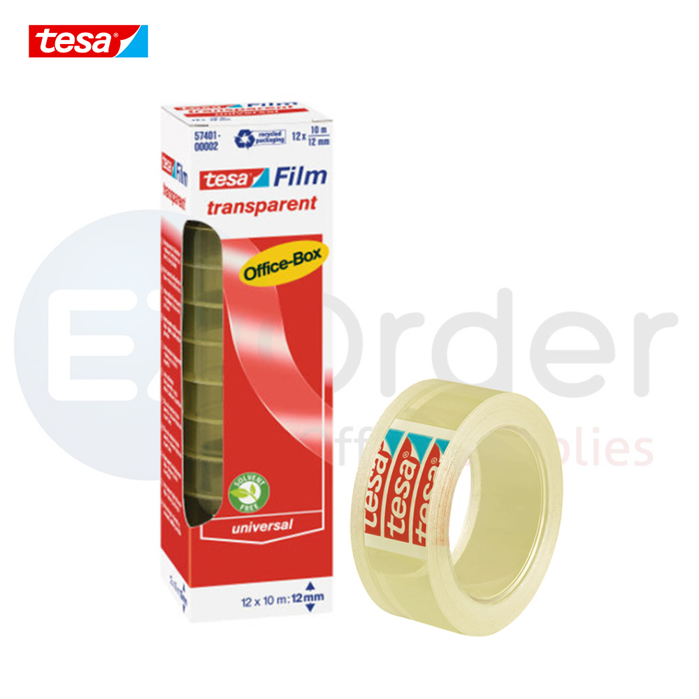 Tesa adhesive tape 12mmx10m yellow box of 12