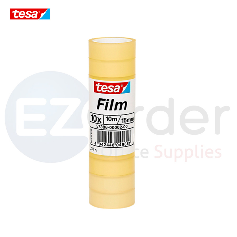 +Tesa adhesive tape 15mmx10m yellow box of 10