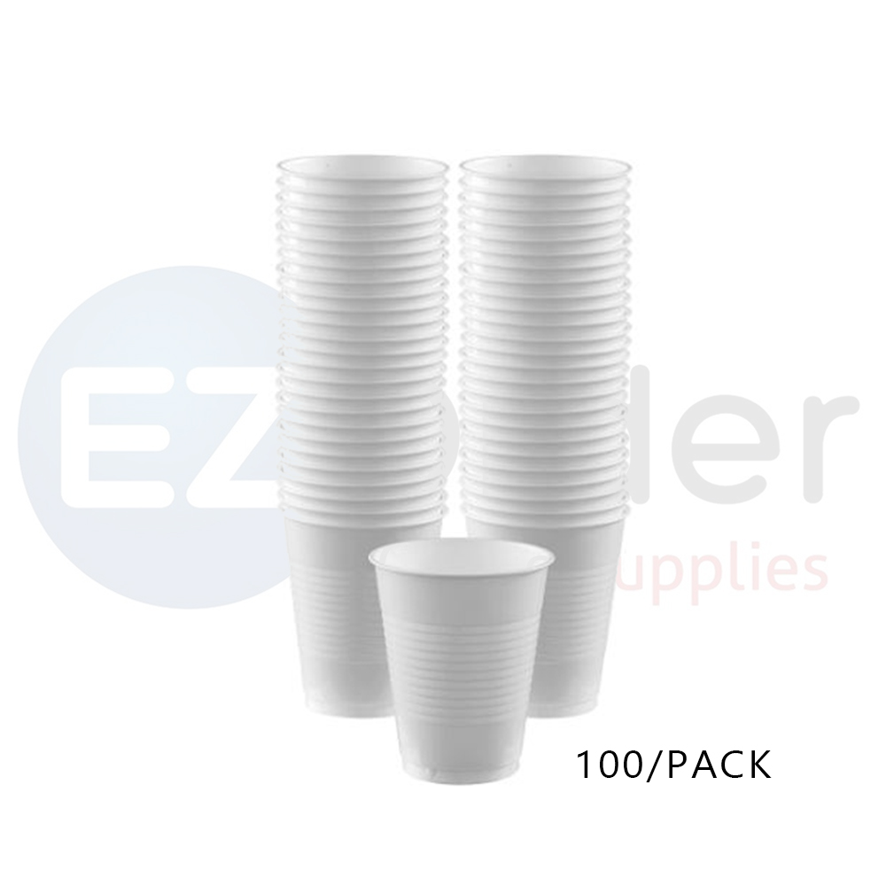 Plastic White Cups 200cc pack of 100