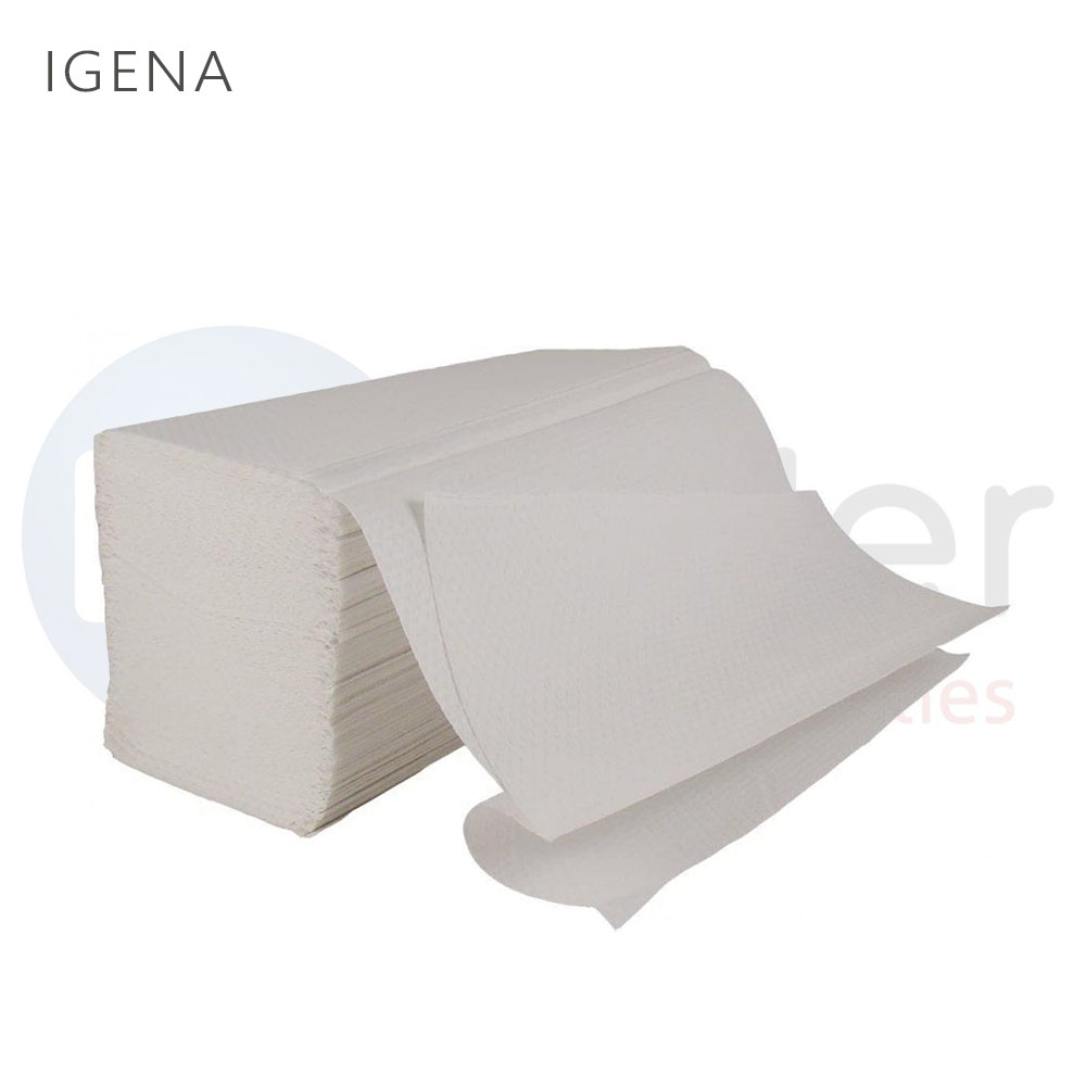 Igena hand towel,White (20per box=4000 towels)