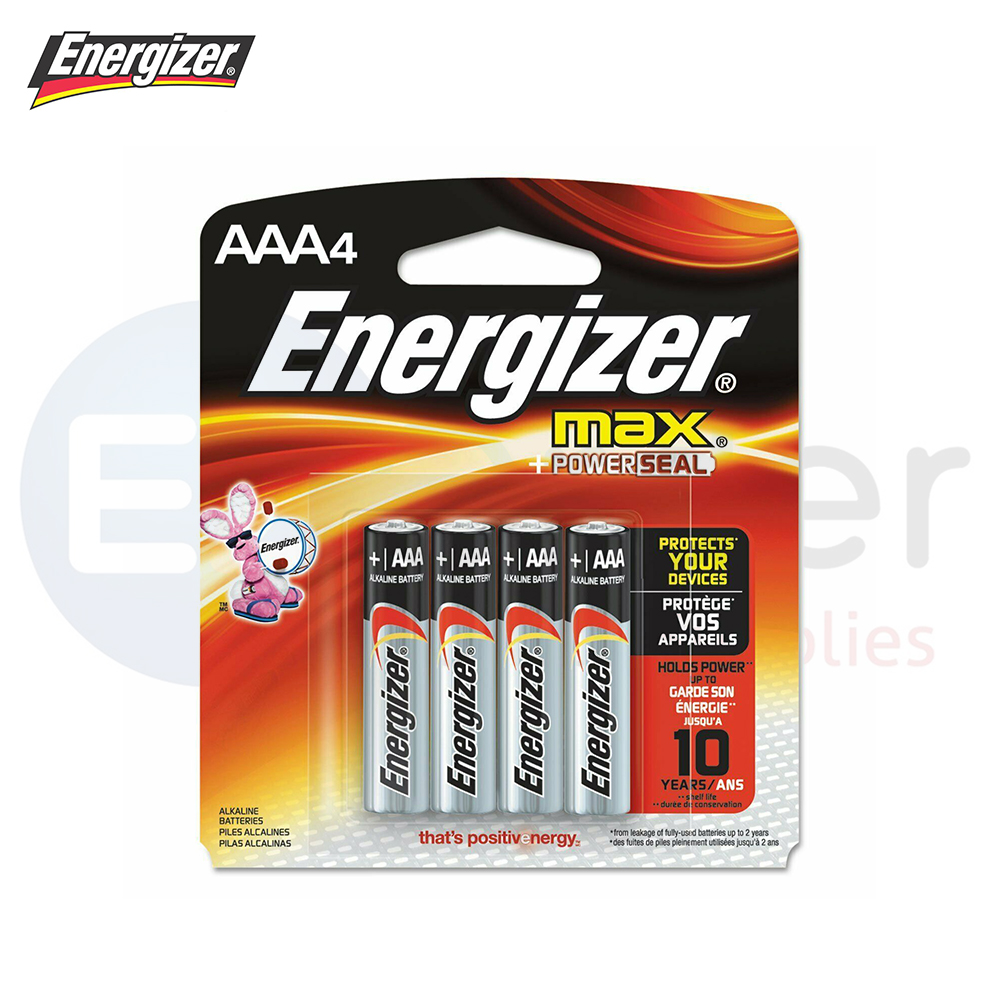 +Batteries Energizer, AAA size, 4 per pack, Alkaline
