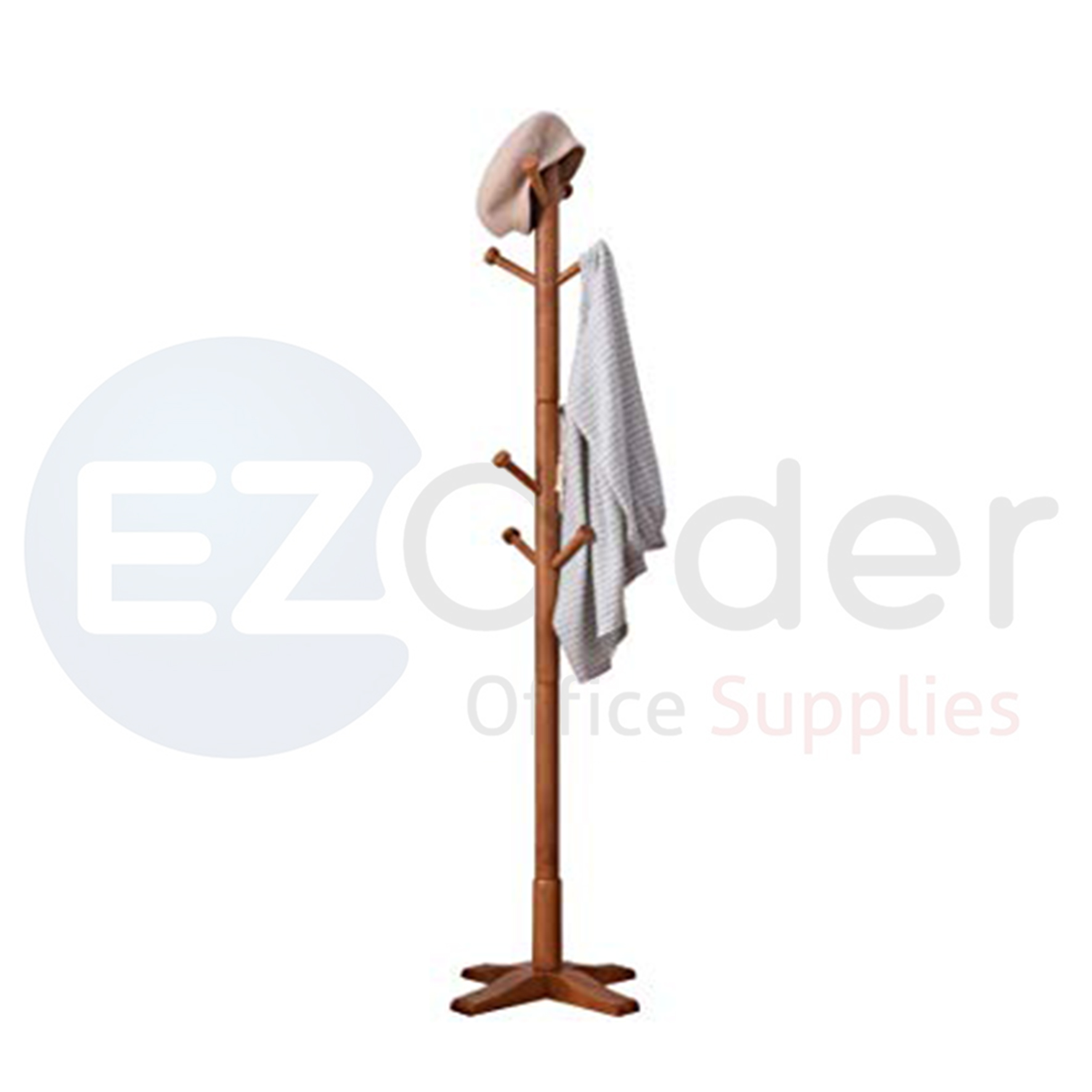 Coat hanger stand with wood