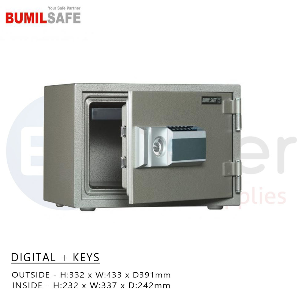 Bumil ESD-102,Fireresistant Safe,Digital+2Keys+MasterKey,H-35cmx W44xD-41CM,37KG.