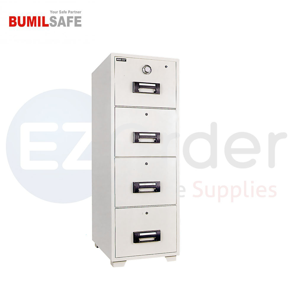 *Bumil fire resistant 4 drawer cabinet,Combination + Keylock