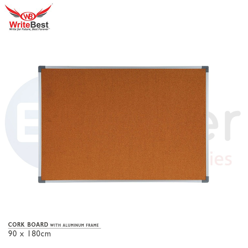Cork board,w/alum frame, 90x180cm