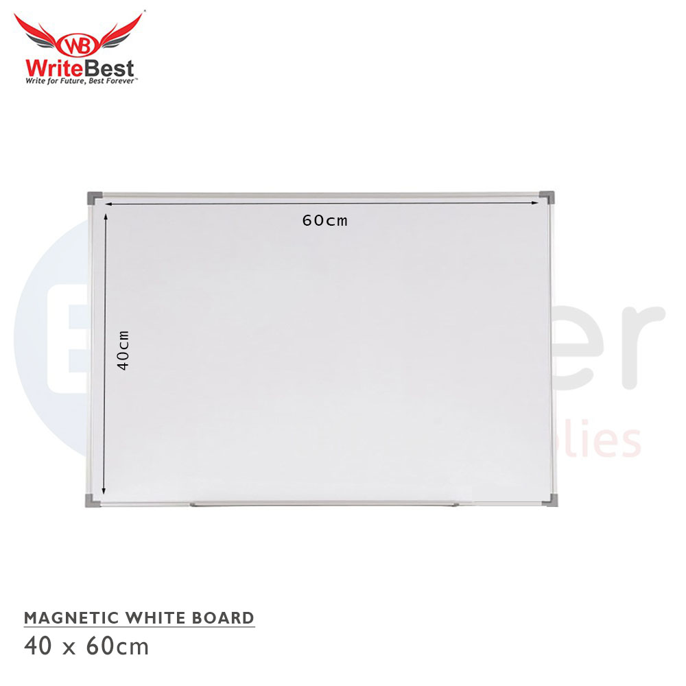 Magnetic white board, w/ alum. frame,45x60cm+TRAY