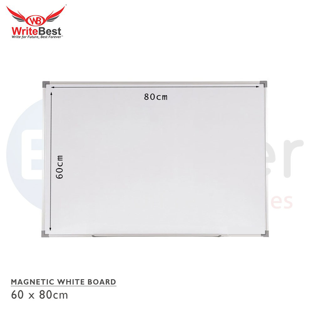 Magnetic whiteboard,w/alum.frame, 60x90cm+TRAY