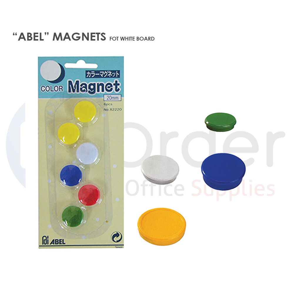 Abel Magnets for white boards 6 pcs diameter 20mm