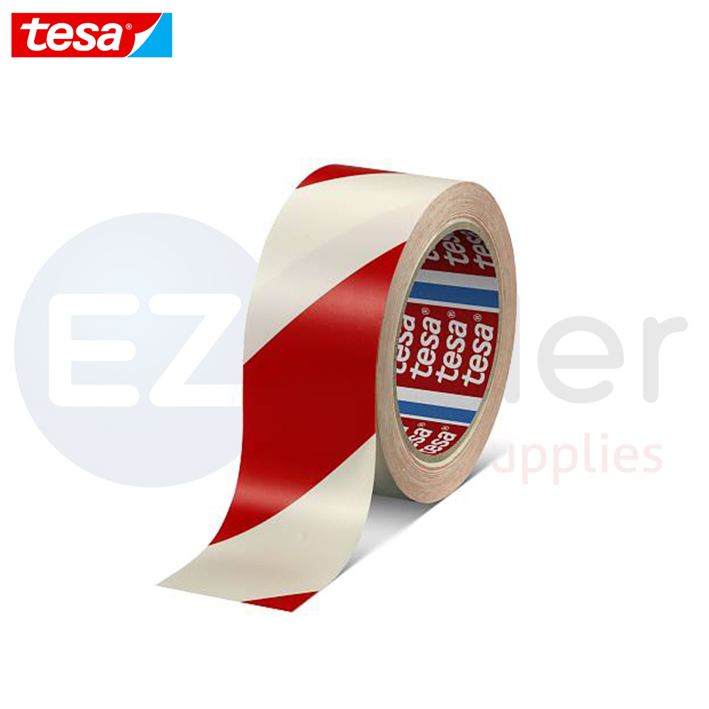 Tesa floor marking tape 50mmx66m, Red/White