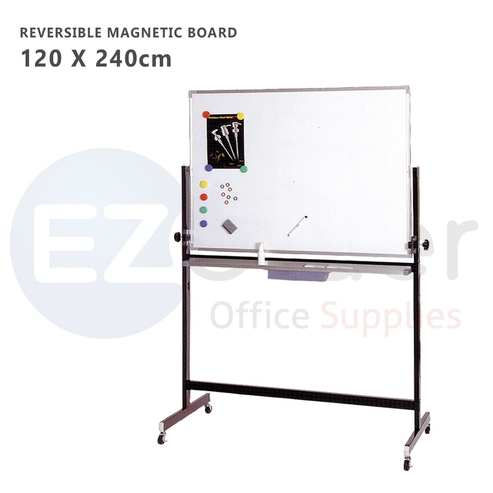 +Reversable magnetic Whiteboard, double-sided,120*240cm, On 4 wheels