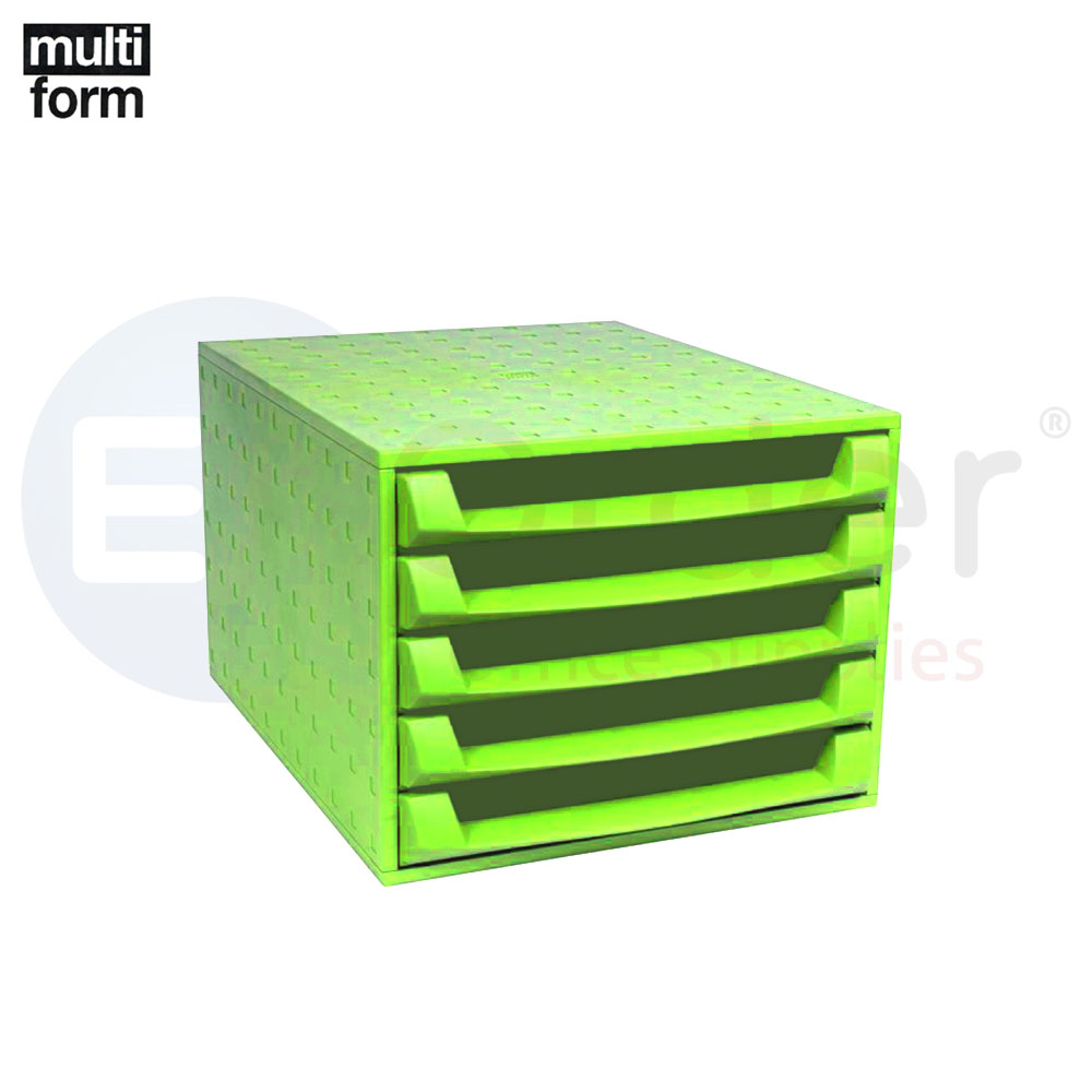Multiform document cabinet 5 drawers green