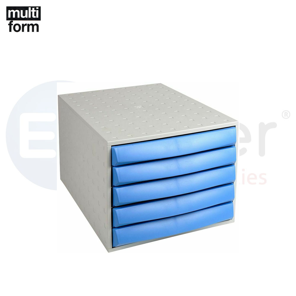 Multiform document cabinet 5 drawers blue
