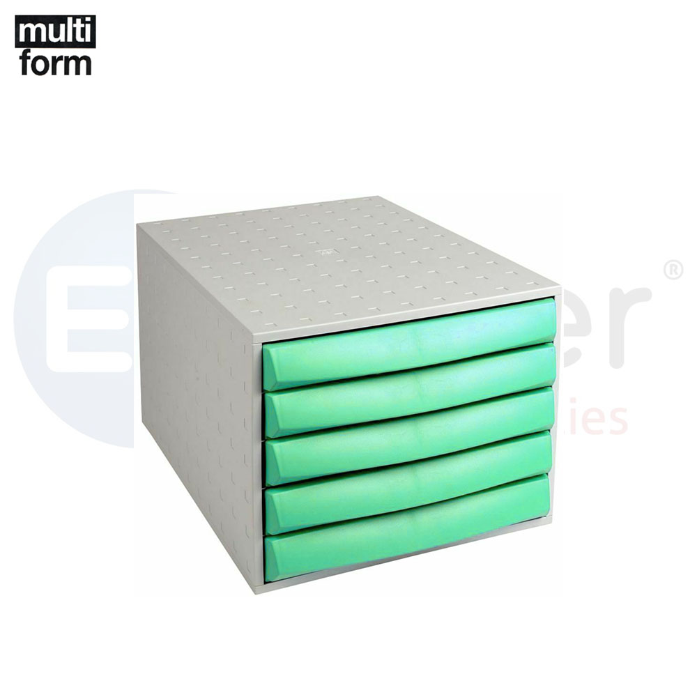 Multiform document cabinet 5 drawers green