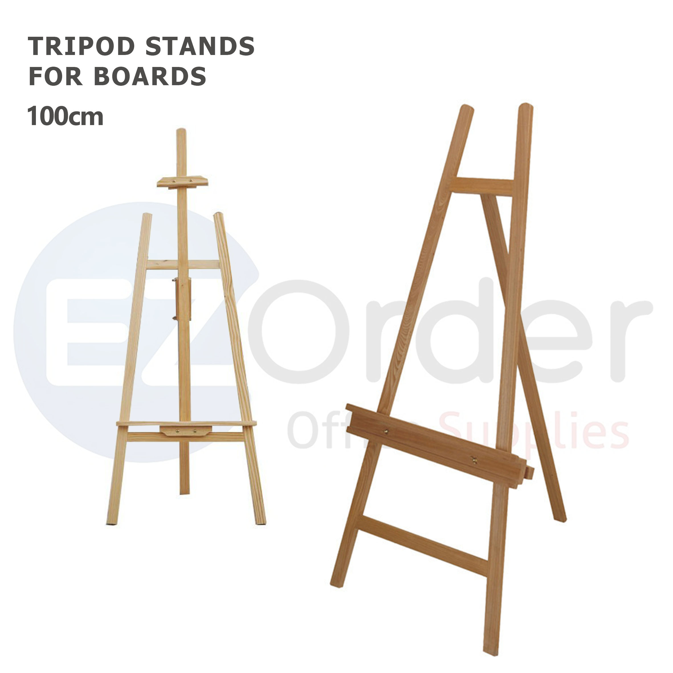 WOODEN tripod stand for Boards, adjustable shelf