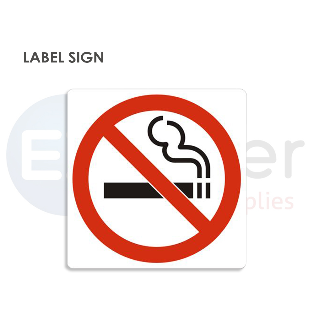 LABEL SIGN sign NO SMOKING size 12.5*12.5 cm (small sign)