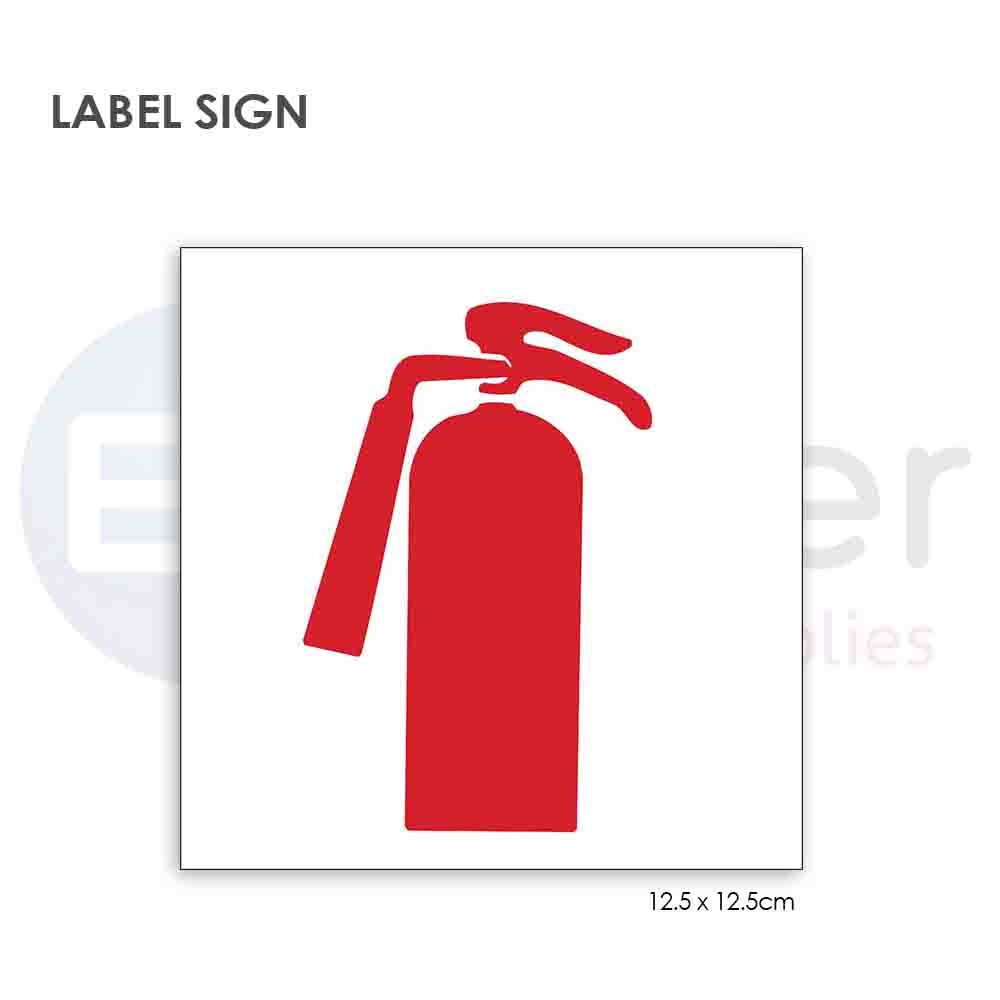 LABEL SIGN sign FIRE EXTINGUISHER size 12.5*12.5 cm