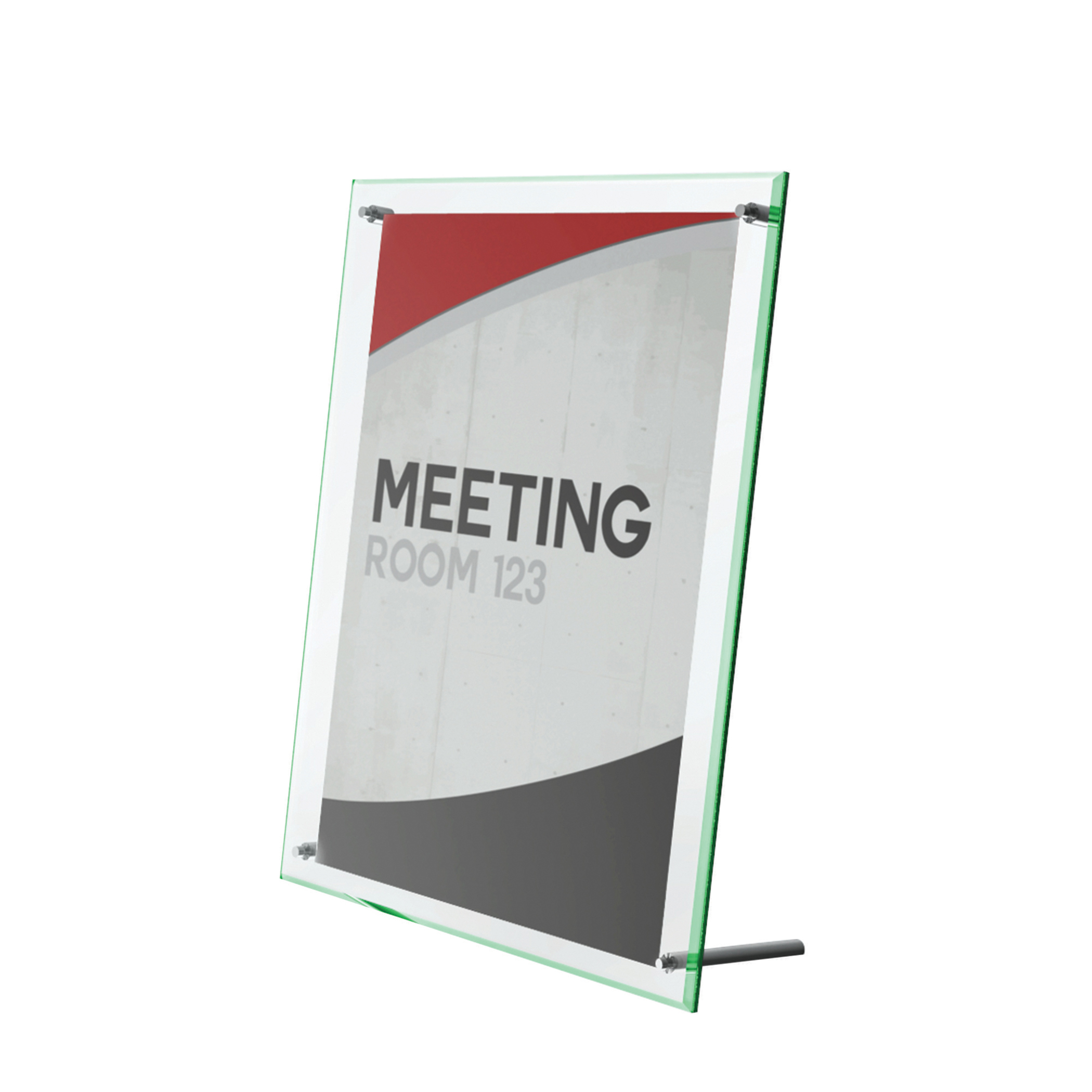 Deflecto Plexi Sign holder, With silver knobs, 10*15CM, A6