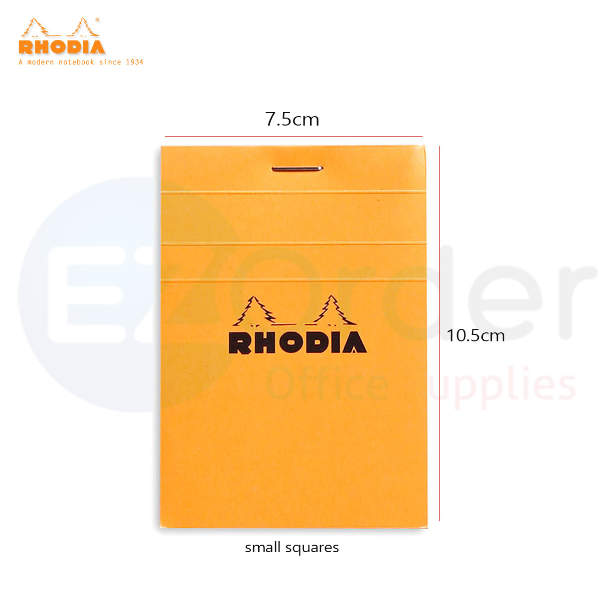 #Rhodia bloc notes 7.5*10.5, 80 sheets,squares