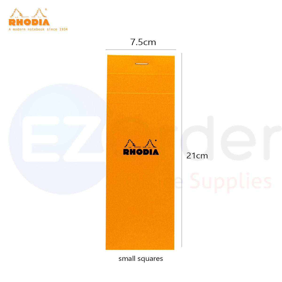 #Rhodia bloc notes 7.5*21, 80 sheets,squares