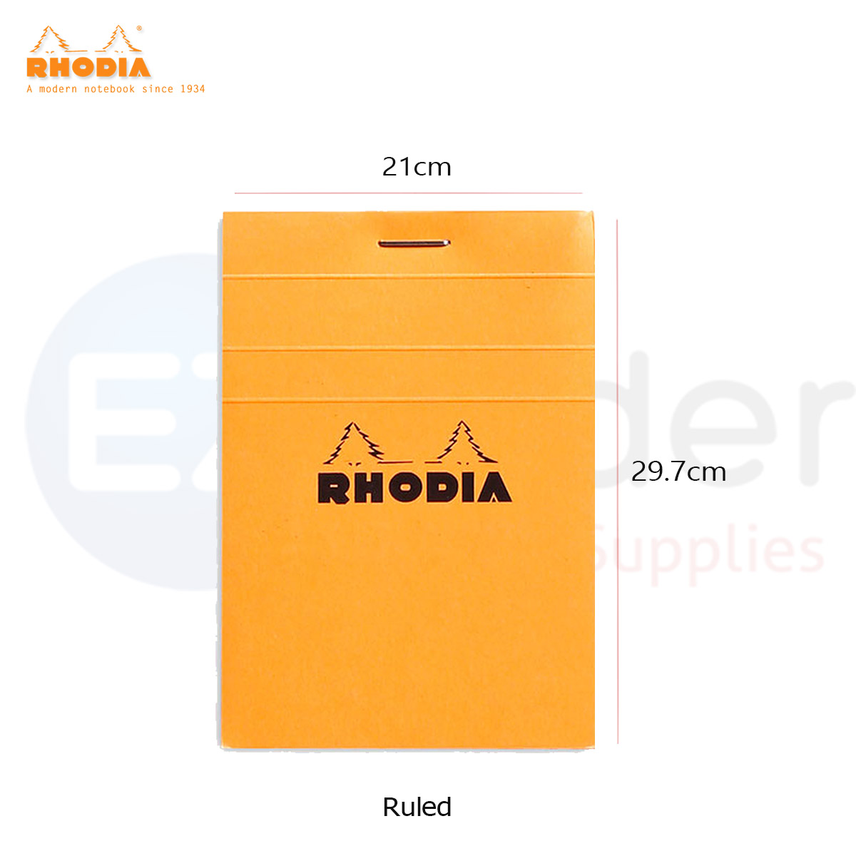 #Rhodia bloc notes 21*29.7, 80 sheets,ruled