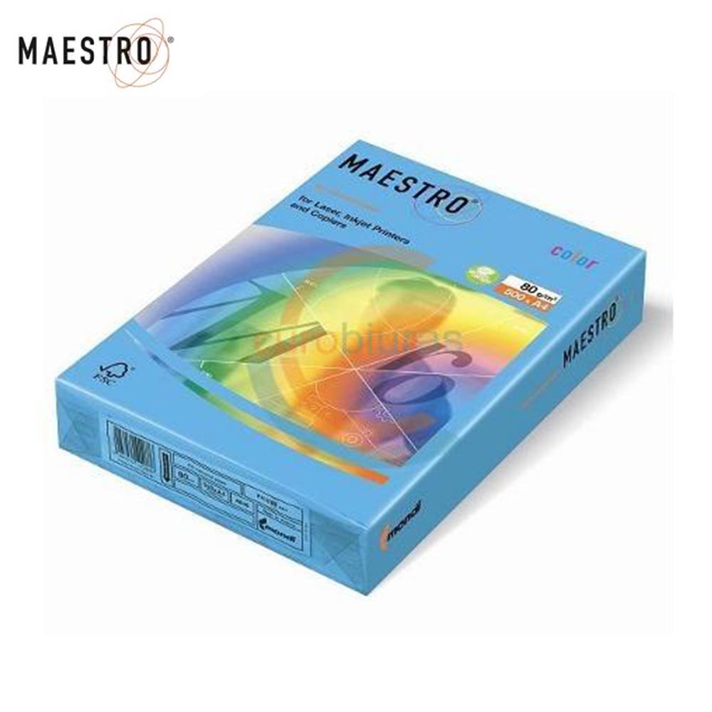 Maestro colored copy paper, 80GR, A4, blue